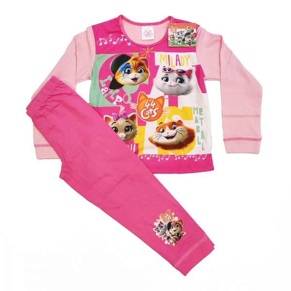 Πιτζάμες με σχέδιο 44 Γάτες, ροζ - φούξια